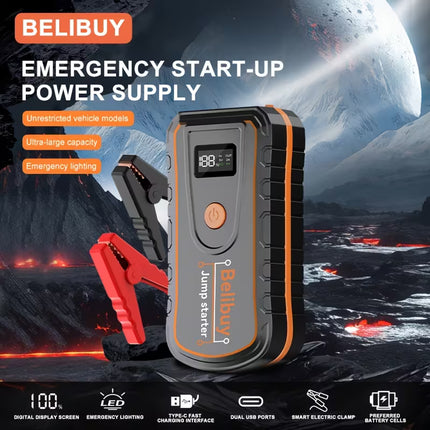 【Local warehouse】8000W High-Power 12V Car Emergency Starting Power Supply/Battery Booster, Suitable for 6L Gasoline Or 5L Diesel Engine Car Battery Jumper Starter, with Mobile Power Supply/Dual Output/Led Light, Car Parts Tool, Fast Delivery Speed!