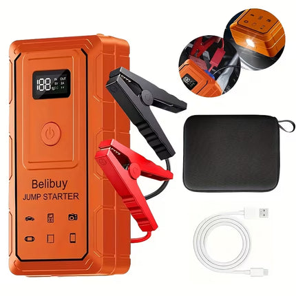 【Local warehouse】8000W High-Power 12V Car Emergency Starting Power Supply/Battery Booster, Suitable for 6L Gasoline Or 5L Diesel Engine Car Battery Jumper Starter, with Mobile Power Supply/Dual Output/Led Light, Car Parts Tool, Fast Delivery Speed!