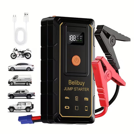 【Local warehouse】8000W High-Power 12V Car Emergency Starting Power Supply/Battery Booster, Suitable for 6L Gasoline Or 5L Diesel Engine Car Battery Jumper Starter, with Mobile Power Supply/Dual Output/Led Light, Car Parts Tool, Fast Delivery Speed!