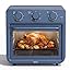 SMIRLY 6-in-1 Air Fryer Toaster Oven Combo, 27QT Convection Oven Countertop, 60 Min Timer, 1800W Oven for Toast, Roast, Bake, Reheat, Broil, Warm, Fits up to a 5 lb Turkey, 12" Pizza, 8 Toast, Blue