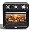 SMIRLY 6-in-1 Air Fryer Toaster Oven Combo, 27QT Convection Oven Countertop, 60 Min Timer, 1800W Oven for Toast, Roast, Bake, Reheat, Broil, Warm, Fits up to a 5 lb Turkey, 12" Pizza, 8 Toast, Blue