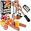 Соковыжималка Zulay Kitchen из чугуна – Прочная ручная соковыжималка со съемными ситами для легкой очистки, Пресс для апельсинового сока цитрусовых, Идеально подходит для барменов, любителей сока и приверженцев здорового образа жизни