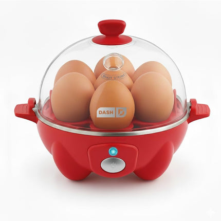 Dash Rapid Egg Cooker – Быстрая яйцеварка, пашотница и пароварка – Включает мерный стаканчик и руководство с рецептами – Можно мыть в посудомоечной машине – Без бисфенола-А – Вмещает 7 яиц, черная