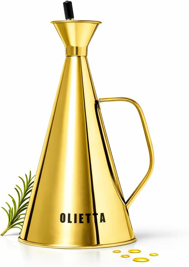 Бутылка-диспенсер для оливкового масла Olietta, нержавеющая сталь, без капель, герметичная, без беспорядка, для уксуса и кулинарного масла, 500 мл (0,5 литра). Отлично подходит для наливания и дозирования. Легко моется и герметична.