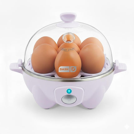 Dash Rapid Egg Cooker – Быстрая яйцеварка, пашотница и пароварка – Включает мерный стаканчик и руководство с рецептами – Можно мыть в посудомоечной машине – Без бисфенола-А – Вмещает 7 яиц, черная