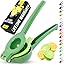 【Local warehouse】Zulay Kitchen Metal 2-in-1 Lemon Squeezer - Sturdy Max Extraction Hand Juicer Lemon Squeezer Gets Every Last Drop - Easy to Clean Manual Citrus Juicer - Easy-Use Lemon Juicer Squeezer - Yellow/Green