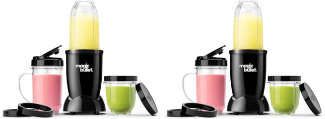 Блендер Magic Bullet, маленький, серебристый, набор из 11 предметов