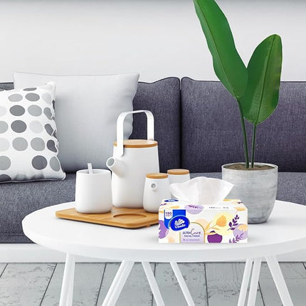 【Local warehouse】Vinda 3-Ply Ultra Care Facial Tissues – 130 Soft & Strong Sheets per Box, 8 Flat Boxes – Hypoallergenic, Gentle for Sensitive Skin, Ideal for Home, Office, and Everyday Use Visit the Vinda Store
