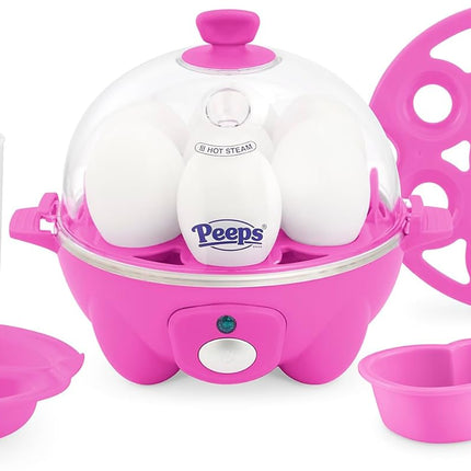 Dash Rapid Egg Cooker – Быстрая яйцеварка, пашотница и пароварка – Включает мерный стаканчик и руководство с рецептами – Можно мыть в посудомоечной машине – Без бисфенола-А – Вмещает 7 яиц, черная