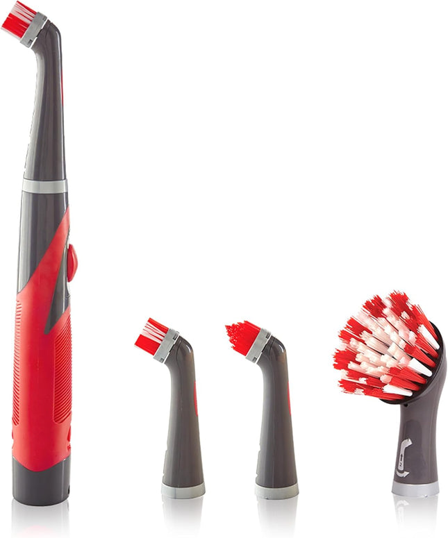 Rubbermaid Reveal Power Scrubber, набор из 18 предметов, беспроводная электрическая щетка для чистки на батарейках, водостойкая, для дома/кухни/ванной комнаты/затирки/плитки/душа/ванны