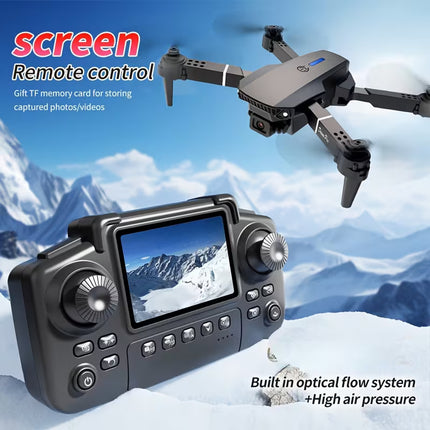 【Local warehouse】E88 Brushless Motor Drone with Screen & Dual Suitable for Home, Foldable Quadcopter with -Free Optical Flow Hovering, One-Button Takeoff/Landing, 360° Rotation, Lightweight Portable Drone for & Beginners, Aerial Photography