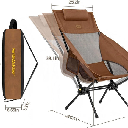 FanttikOutdoor Zeta L8 Max Camping Chair, Portable & Lightweight, Comfort-Driven Foldable Rocking Chair with Carry Bag for Camping, Hiking, Patio, Fishing, Support up to 250 lbs,