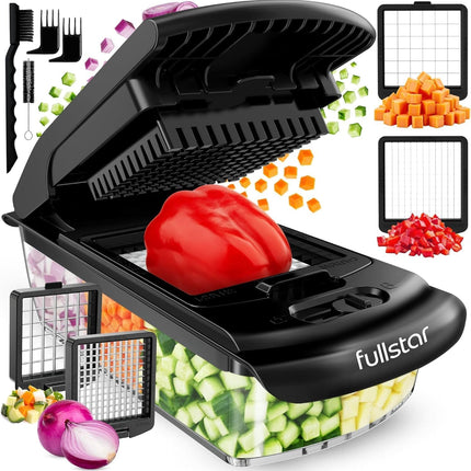 Fullstar The Original Pro Chopper - Овощерезка и спиралайзер, измельчитель продуктов с контейнером, фрукторезка, кухонные гаджеты и подарки, товары для дома (4 в 1, белый)
