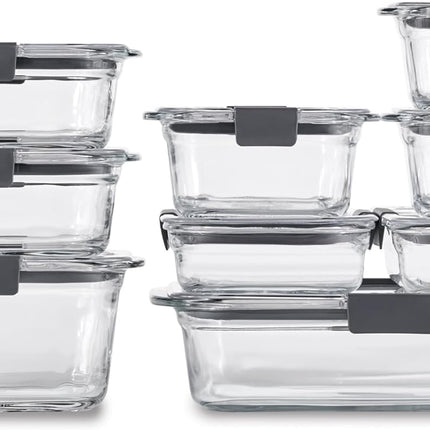 Набор из 4 стеклянных контейнеров Rubbermaid Brilliance для хранения продуктов, 0,75 л, без БФА, герметичные, прозрачные