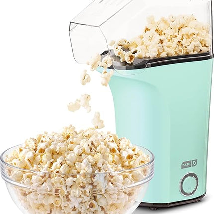 DASH Fresh Pop Popcorn Maker - Приготовление попкорна без масла, на горячем воздухе - С мерным стаканчиком и книгой рецептов - Идеально подходит для киновечеров - 16 чашек, цвет аква