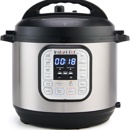 Мультиварка Instant Pot Duo 7-в-1 (скороварка, медленноварка, рисоварка, пароварка, обжаривание, йогуртница, подогрев и стерилизация), включает приложение с более чем 800 рецептами, нержавеющая сталь, 5,7 л