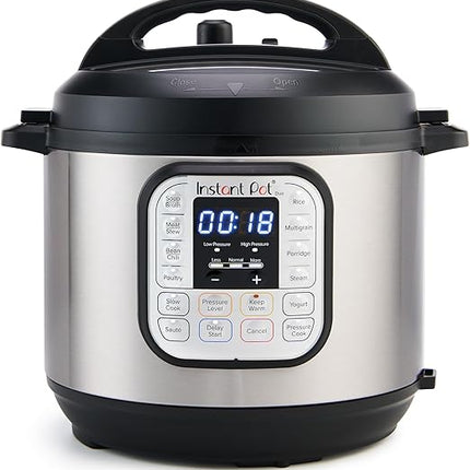 Мультиварка Instant Pot Duo 7-в-1 (скороварка, медленноварка, рисоварка, пароварка, обжаривание, йогуртница, подогрев и стерилизация), включает приложение с более чем 800 рецептами, нержавеющая сталь, 5,7 л
