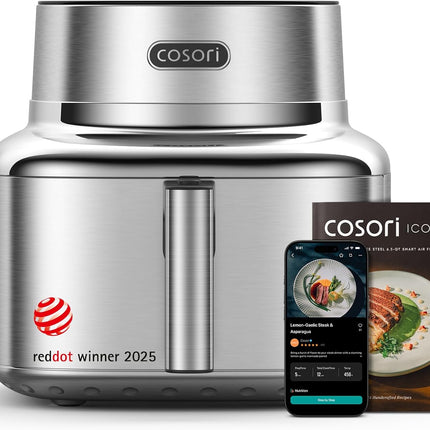 【Local warehouse】Cosori 9-in-1 TurboBlaze Air Fryer 6 Qt, PFAS-Free Ceramic Coating, 90°–450°F, Precise Heating for Even Results, Air Fry, Roast, Bake, Broil, Dry, Frozen, Proof, Reheat, Keep Warm, 120V, Dark Gray