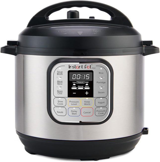 Мультиварка Instant Pot Duo 7-в-1 (скороварка, медленноварка, рисоварка, пароварка, обжаривание, йогуртница, подогрев и стерилизация), включает приложение с более чем 800 рецептами, нержавеющая сталь, 5,7 л