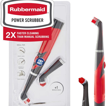 Rubbermaid Reveal Power Scrubber, набор из 18 предметов, беспроводная электрическая щетка для чистки на батарейках, водостойкая, для дома/кухни/ванной комнаты/затирки/плитки/душа/ванны