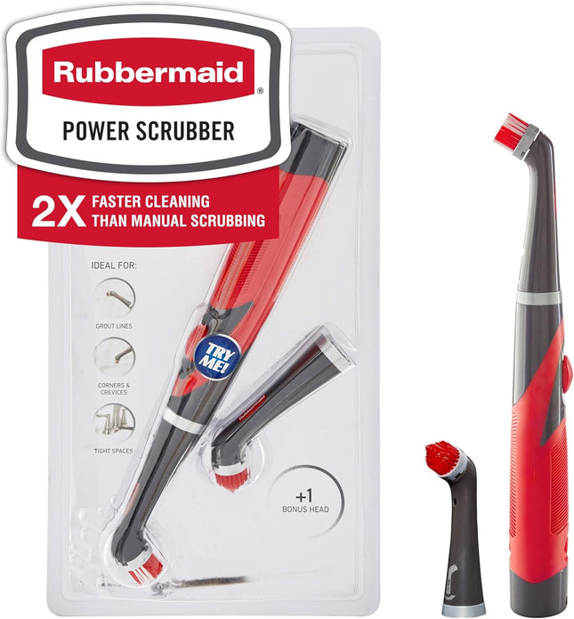 Rubbermaid Reveal Power Scrubber, набор из 18 предметов, беспроводная электрическая щетка для чистки на батарейках, водостойкая, для дома/кухни/ванной комнаты/затирки/плитки/душа/ванны