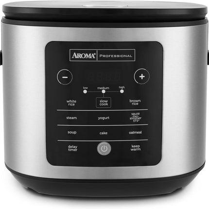 Цифровая мультиварка AROMA Professional, 4 чашки (в сухом виде) / 8 чашек (в готовом виде), пароварка, медленноварка, рисоварка, 2 литра, корпус из нержавеющей стали, ARC-994SG