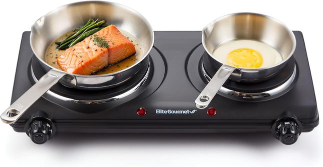 Настольная электрическая плитка Elite Gourmet, конфорка из чугуна мощностью 1000 Вт, 7 режимов нагрева, портативная плитка для автофургона, общежития, офиса и небольших кухонь, компактная, готовая к поездкам