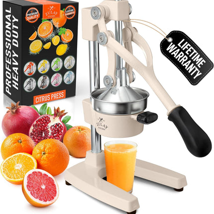Соковыжималка Zulay Kitchen из чугуна – Прочная ручная соковыжималка со съемными ситами для легкой очистки, Пресс для апельсинового сока цитрусовых, Идеально подходит для барменов, любителей сока и приверженцев здорового образа жизни