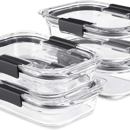 Набор из 4 стеклянных контейнеров Rubbermaid Brilliance для хранения продуктов, 0,75 л, без БФА, герметичные, прозрачные