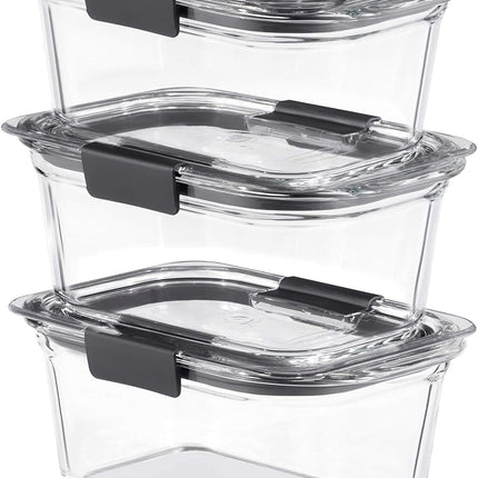 Набор из 4 стеклянных контейнеров Rubbermaid Brilliance для хранения продуктов, 0,75 л, без БФА, герметичные, прозрачные