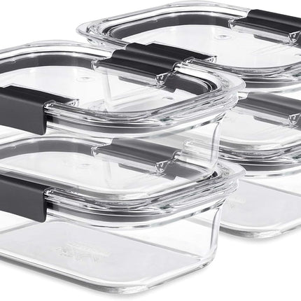 Набор из 4 стеклянных контейнеров Rubbermaid Brilliance для хранения продуктов, 0,75 л, без БФА, герметичные, прозрачные