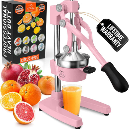 Соковыжималка Zulay Kitchen из чугуна – Прочная ручная соковыжималка со съемными ситами для легкой очистки, Пресс для апельсинового сока цитрусовых, Идеально подходит для барменов, любителей сока и приверженцев здорового образа жизни