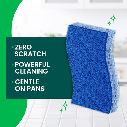 Губка для мытья посуды Scotch-Brite Zero Scratch, 6 шт., для уборки дома, ванной комнаты и других поверхностей, не царапает, безопасна для различных поверхностей, идеально подходит для посуды с антипригарным покрытием