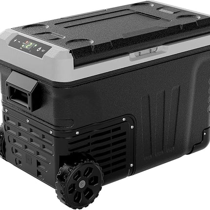 [Local warehouse]EUHOMY 12 Volt Refrigerator, 47QT(35L) Electric Cooler, Portable Freezer 12V/24V DC 100-240V AC, 12V Fridge -4℉~68℉, 12V Cooler with Wheels & 2 Baskets for Travel, Truck, Boat, Camping