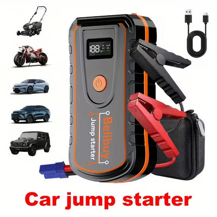 【Local warehouse】8000W High-Power 12V Car Emergency Starting Power Supply/Battery Booster, Suitable for 6L Gasoline Or 5L Diesel Engine Car Battery Jumper Starter, with Mobile Power Supply/Dual Output/Led Light, Car Parts Tool, Fast Delivery Speed!