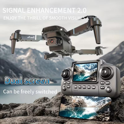 【Local warehouse】E88 Brushless Motor Drone with Screen & Dual Suitable for Home, Foldable Quadcopter with -Free Optical Flow Hovering, One-Button Takeoff/Landing, 360° Rotation, Lightweight Portable Drone for & Beginners, Aerial Photography