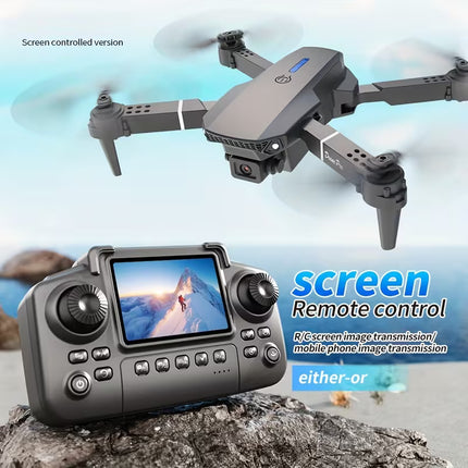 【Local warehouse】E88 Brushless Motor Drone with Screen & Dual Suitable for Home, Foldable Quadcopter with -Free Optical Flow Hovering, One-Button Takeoff/Landing, 360° Rotation, Lightweight Portable Drone for & Beginners, Aerial Photography