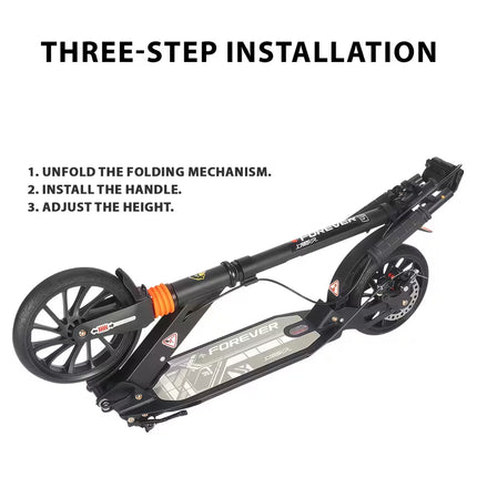 【Local warehouse】Mechanical Disc Brake And Double Lock Adjustment, Quick-Folding Storage, Shock-Absorbing And Non-Slip Adult Scooter (Non-Electric), Without Battery