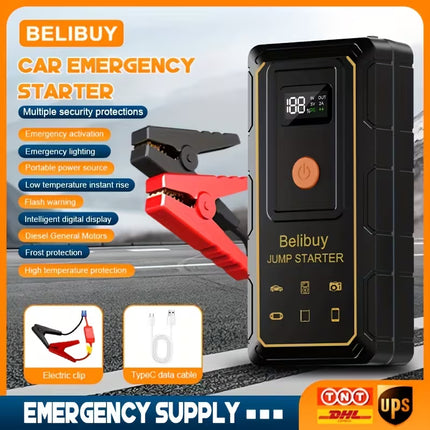 【Local warehouse】8000W High-Power 12V Car Emergency Starting Power Supply/Battery Booster, Suitable for 6L Gasoline Or 5L Diesel Engine Car Battery Jumper Starter, with Mobile Power Supply/Dual Output/Led Light, Car Parts Tool, Fast Delivery Speed!