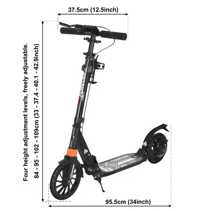 【Local warehouse】Mechanical Disc Brake And Double Lock Adjustment, Quick-Folding Storage, Shock-Absorbing And Non-Slip Adult Scooter (Non-Electric), Without Battery