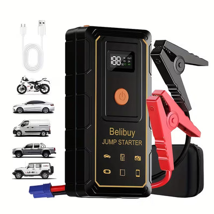 【Local warehouse】8000W High-Power 12V Car Emergency Starting Power Supply/Battery Booster, Suitable for 6L Gasoline Or 5L Diesel Engine Car Battery Jumper Starter, with Mobile Power Supply/Dual Output/Led Light, Car Parts Tool, Fast Delivery Speed!