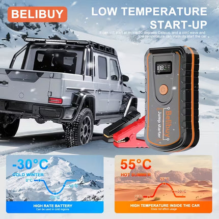 【Local warehouse】8000W High-Power 12V Car Emergency Starting Power Supply/Battery Booster, Suitable for 6L Gasoline Or 5L Diesel Engine Car Battery Jumper Starter, with Mobile Power Supply/Dual Output/Led Light, Car Parts Tool, Fast Delivery Speed!